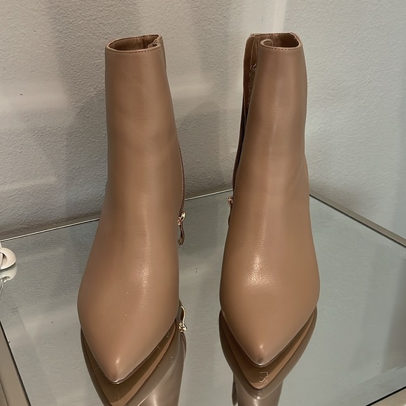 New Michael Shannon Taupe Brown Leather Boots - Picture 3 of 5